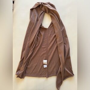 Kerisma Brown Sleeveless Wrap Top with Long Draped Scarf